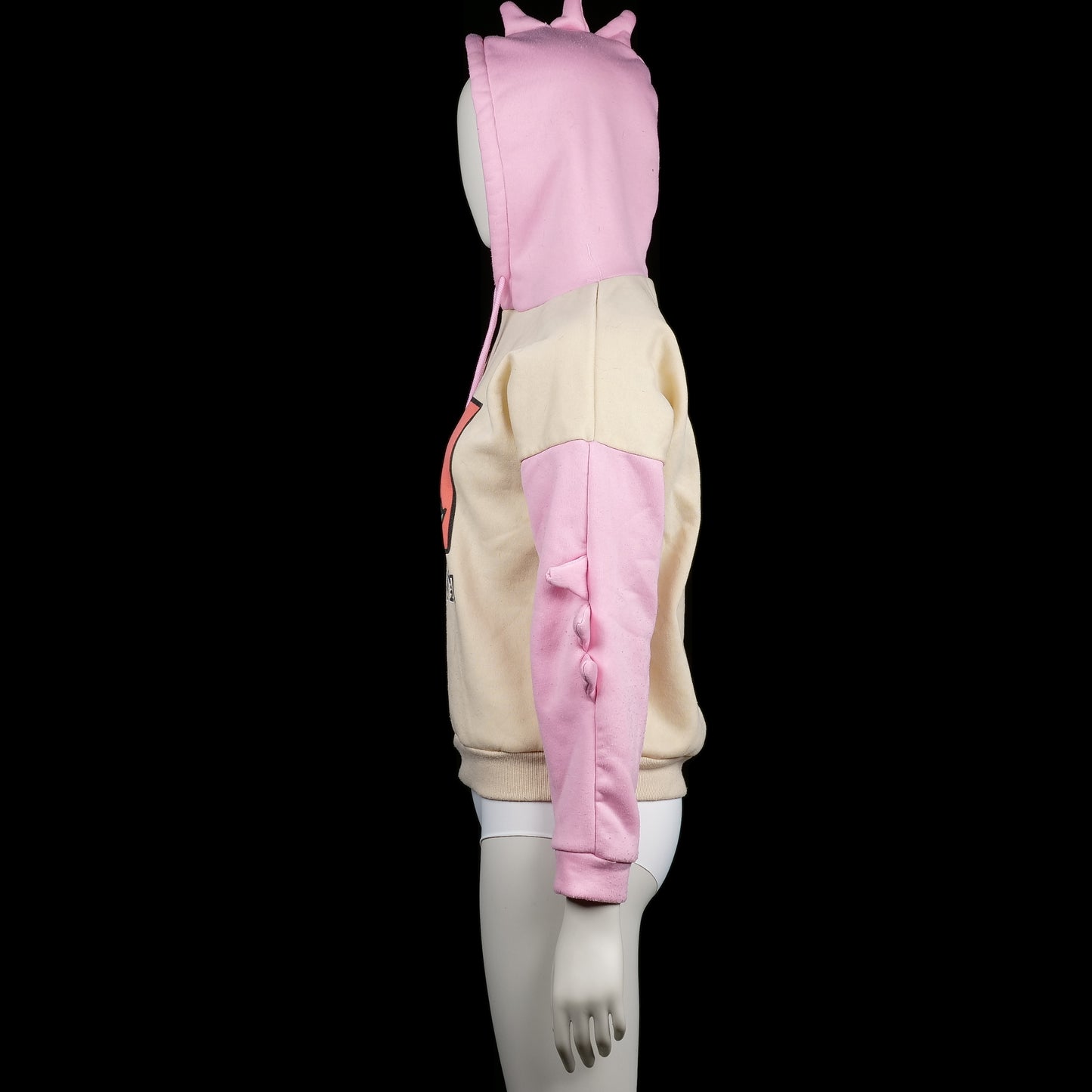 Hoodie - Ivory & Pink - Size S
