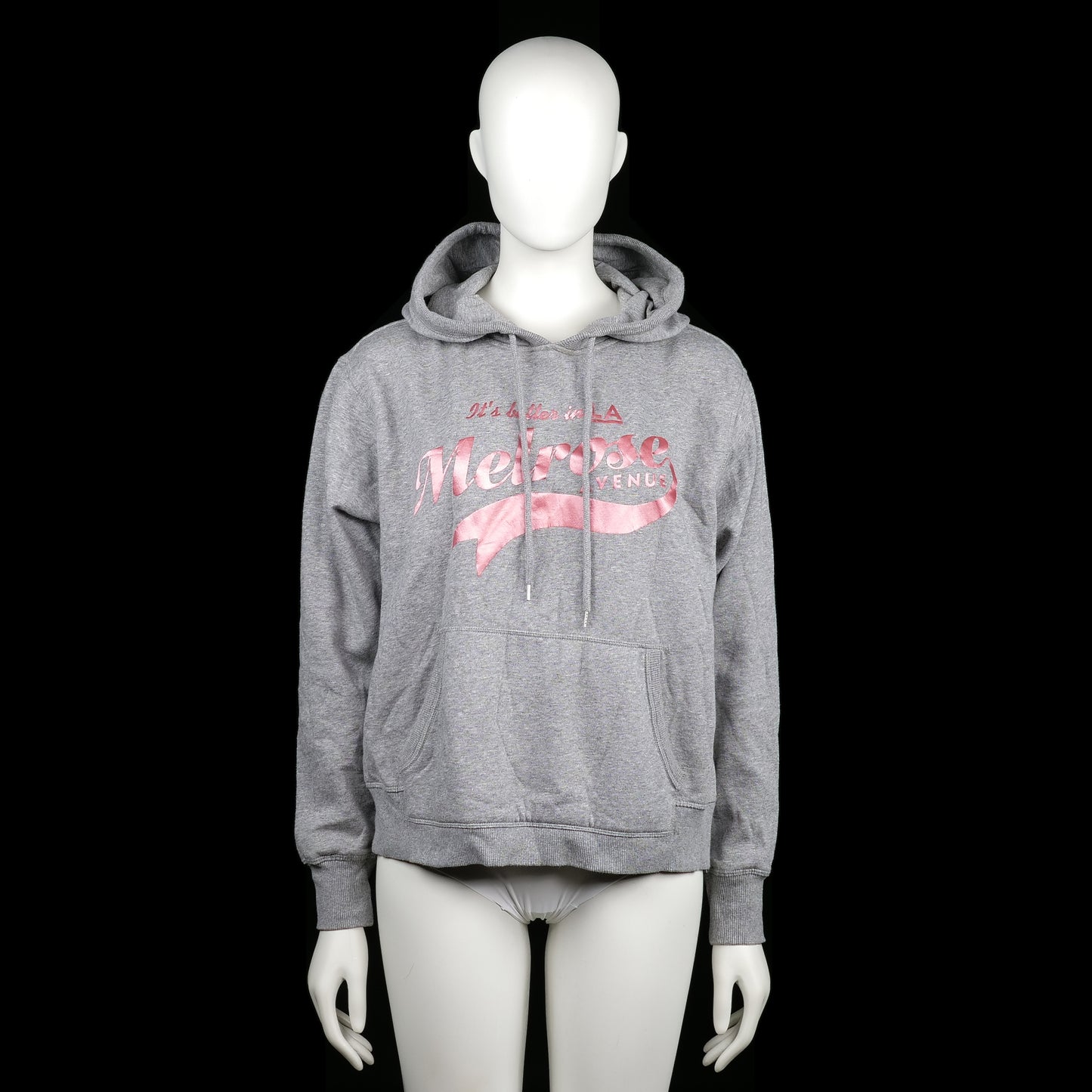 Hoodie - Light Gray & Pink - Size M