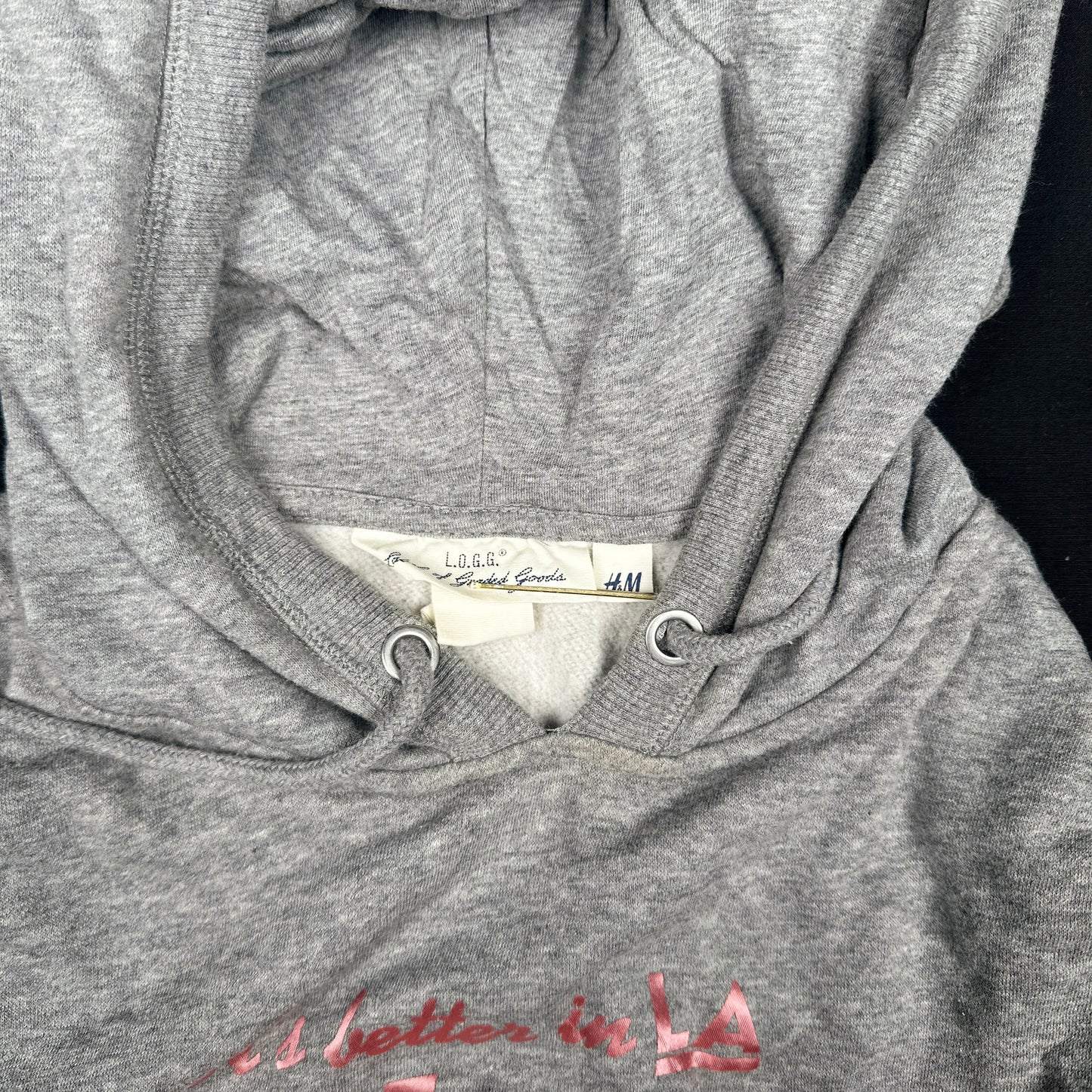 Hoodie - Light Gray & Pink - Size M