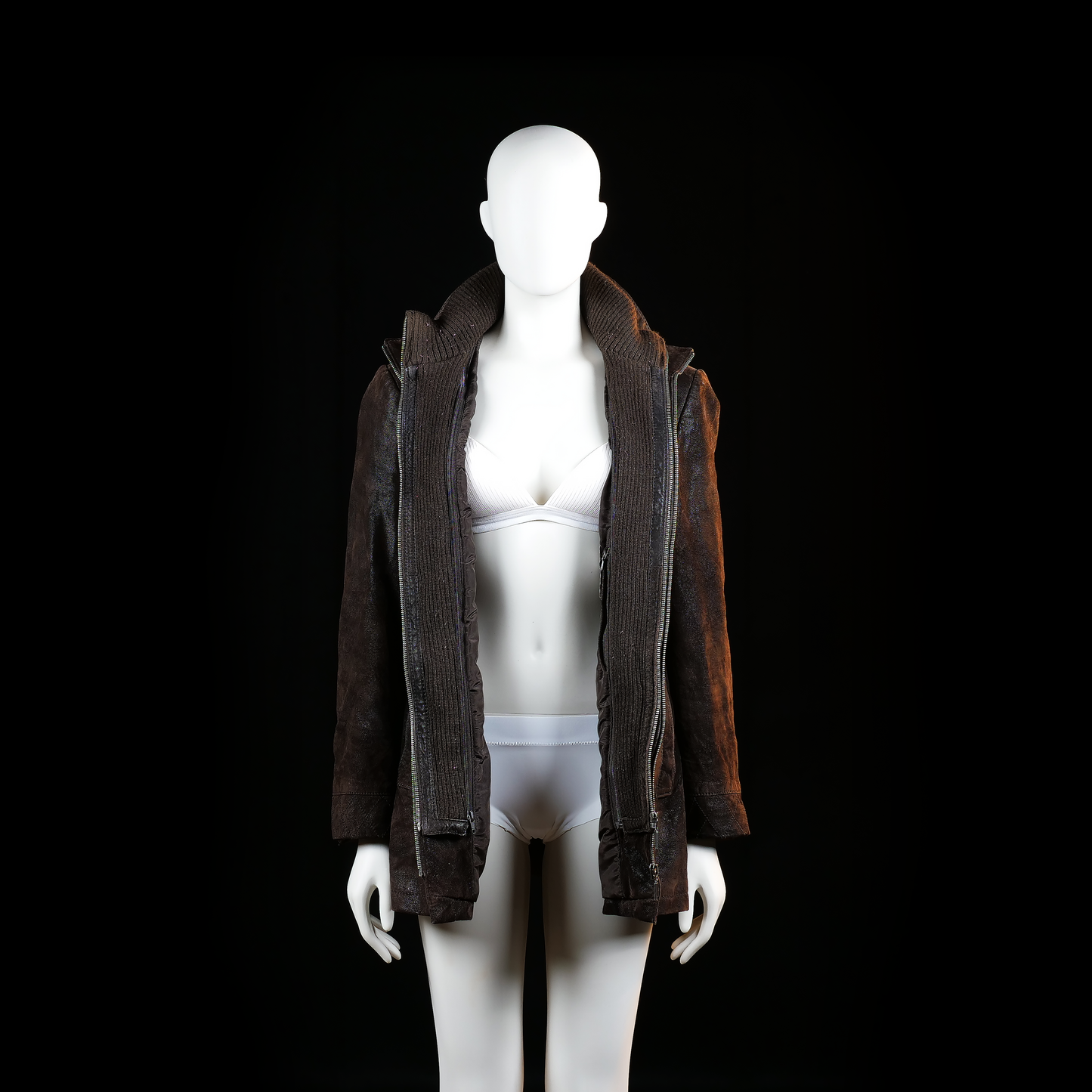 Leather jacket - Dark Brown - Size 40