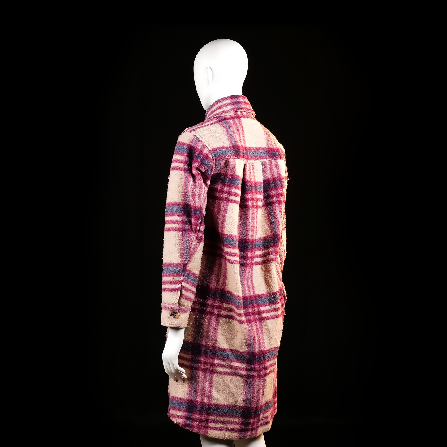 Overcoat - Beige & Burgundy - Size XS
