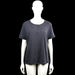 Zagani - T-shirt - Dark Gray - Size M - Dark gray solid top with a round neckline and a short button placket. Short sleeves with plain cuffs and a straight hem, with a chest pocket.