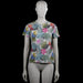 Lindex kids - T-shirt - Multicolored - Size 146, 152 - Multicolored floral top with a round neckline and short sleeves. Straight hem and plain sleeve cuffs.