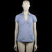 H&m mama - T-shirt - Light Blue & White - Size M - Light blue and white pinstripe top with a classic collar and a V-neck opening. Short sleeves with rolled plain cuffs and a straight hem.