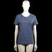 Blue ridge - T-shirt - Navy & White - Size M - Navy and white top with a round neck and short sleeves. Features an all-over small print pattern, a chest pocket with a small button, plain cuffs, and a straight hem.