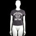 H&M Divided - T-shirt - Dark Gray & White - Size M - Dark gray short-sleeve T-shirt with a round neck and straight hem. Features a large white graphic print on the front.