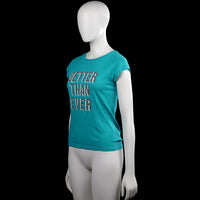 T-shirt - Turquoise & White - Size 170