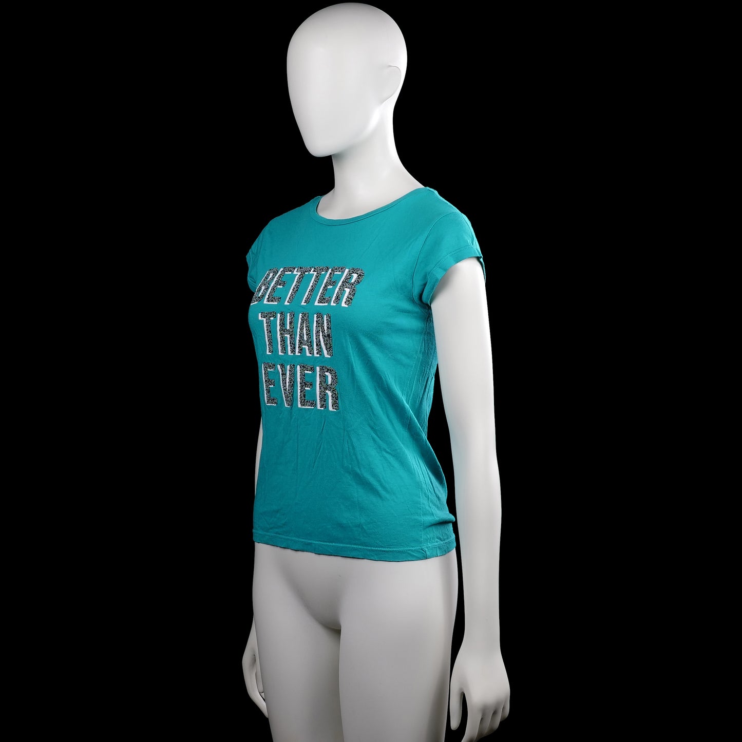 T-shirt - Turquoise & White - Size 170