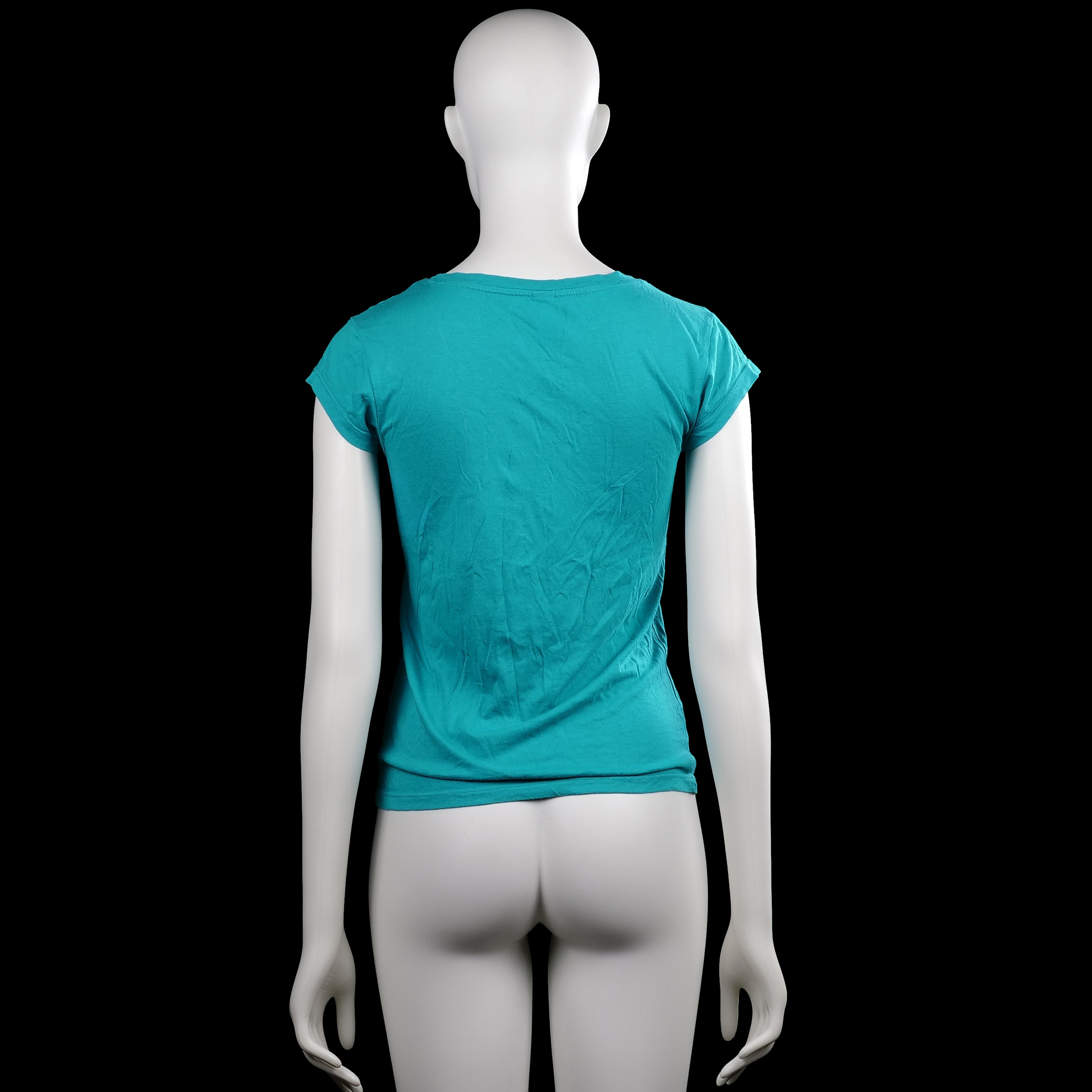 T-shirt - Turquoise & White - Size 170