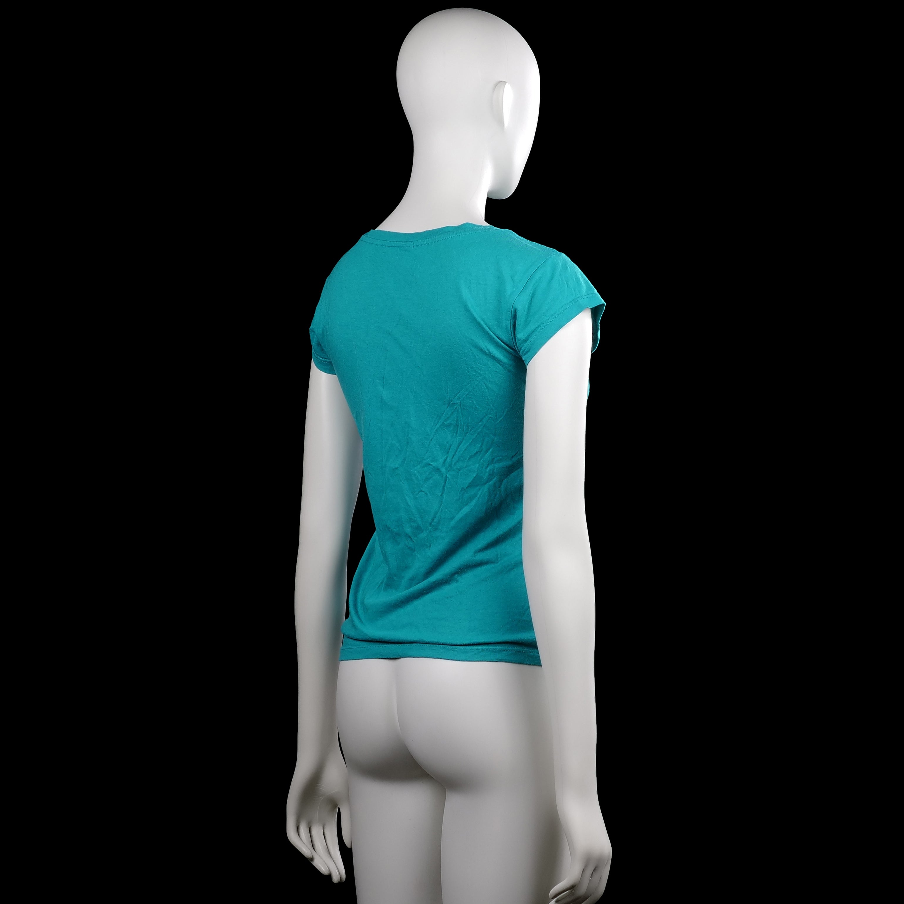 T-shirt - Turquoise & White - Size 170