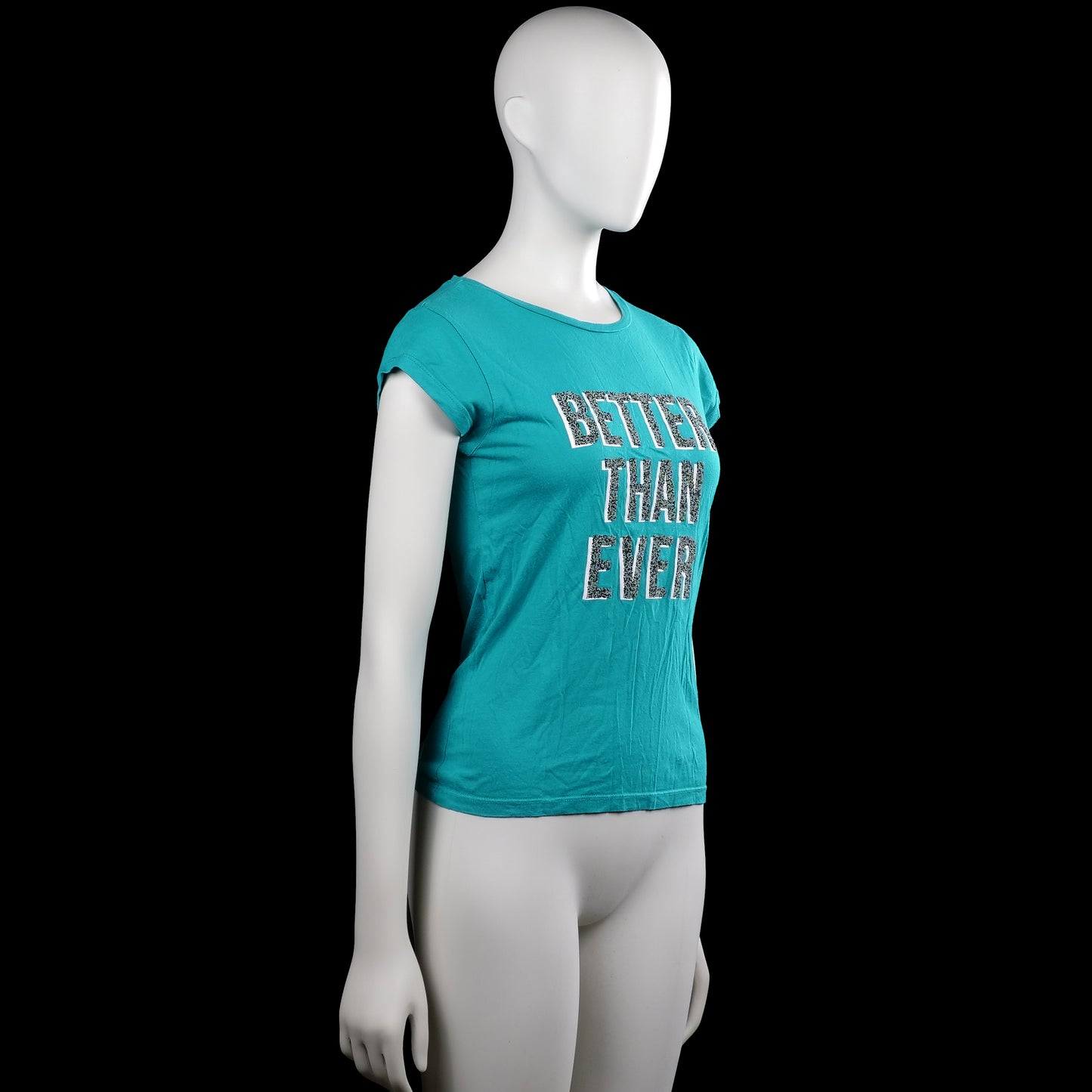 T-shirt - Turquoise & White - Size 170