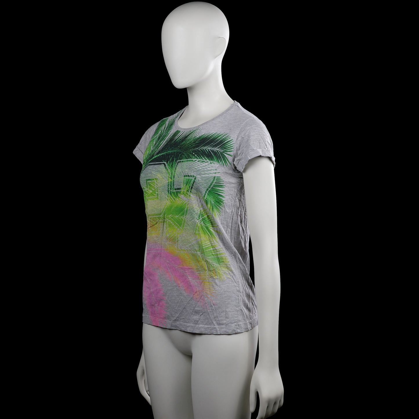 T-shirt - Light Gray & Forest Green - Size S