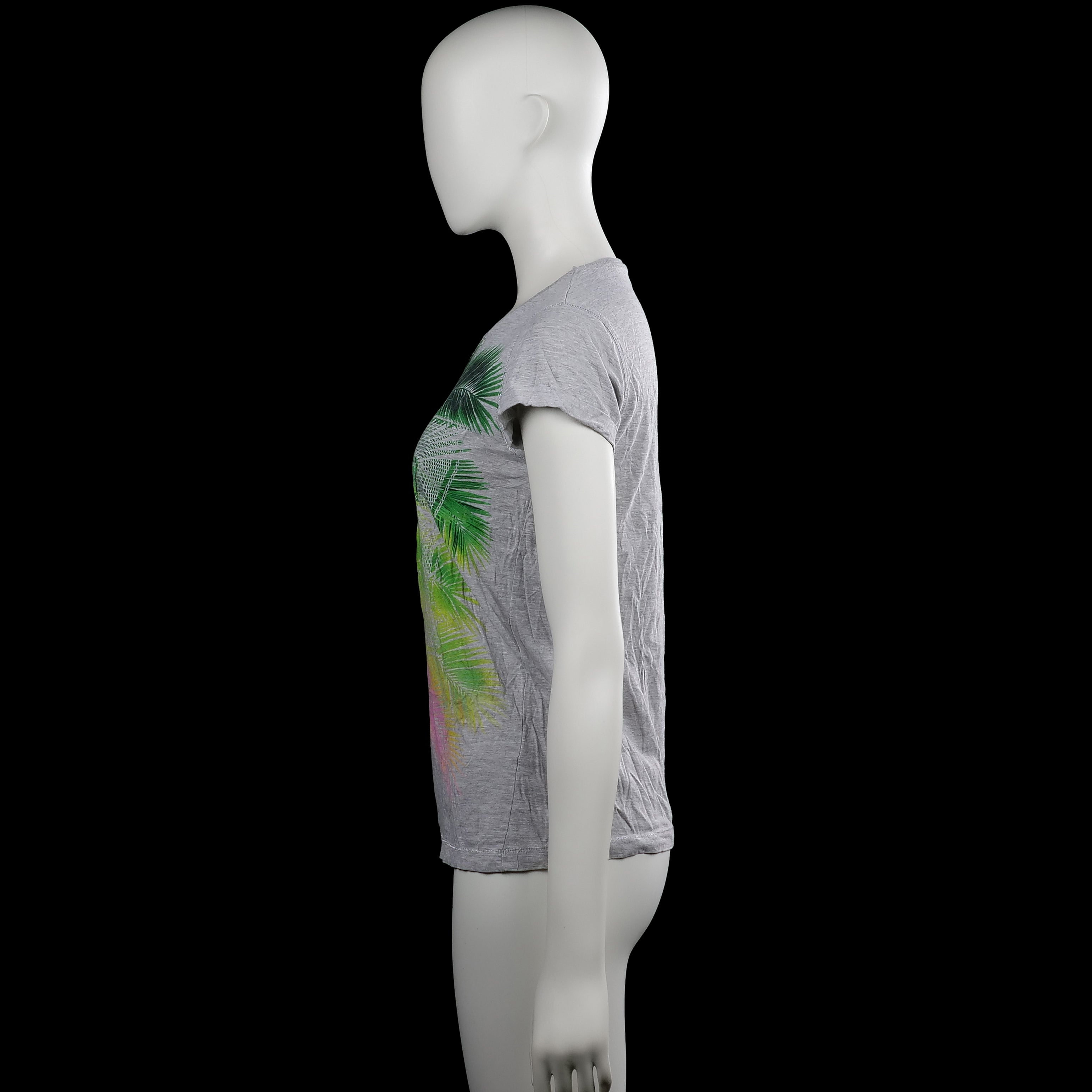 T-shirt - Light Gray & Forest Green - Size S