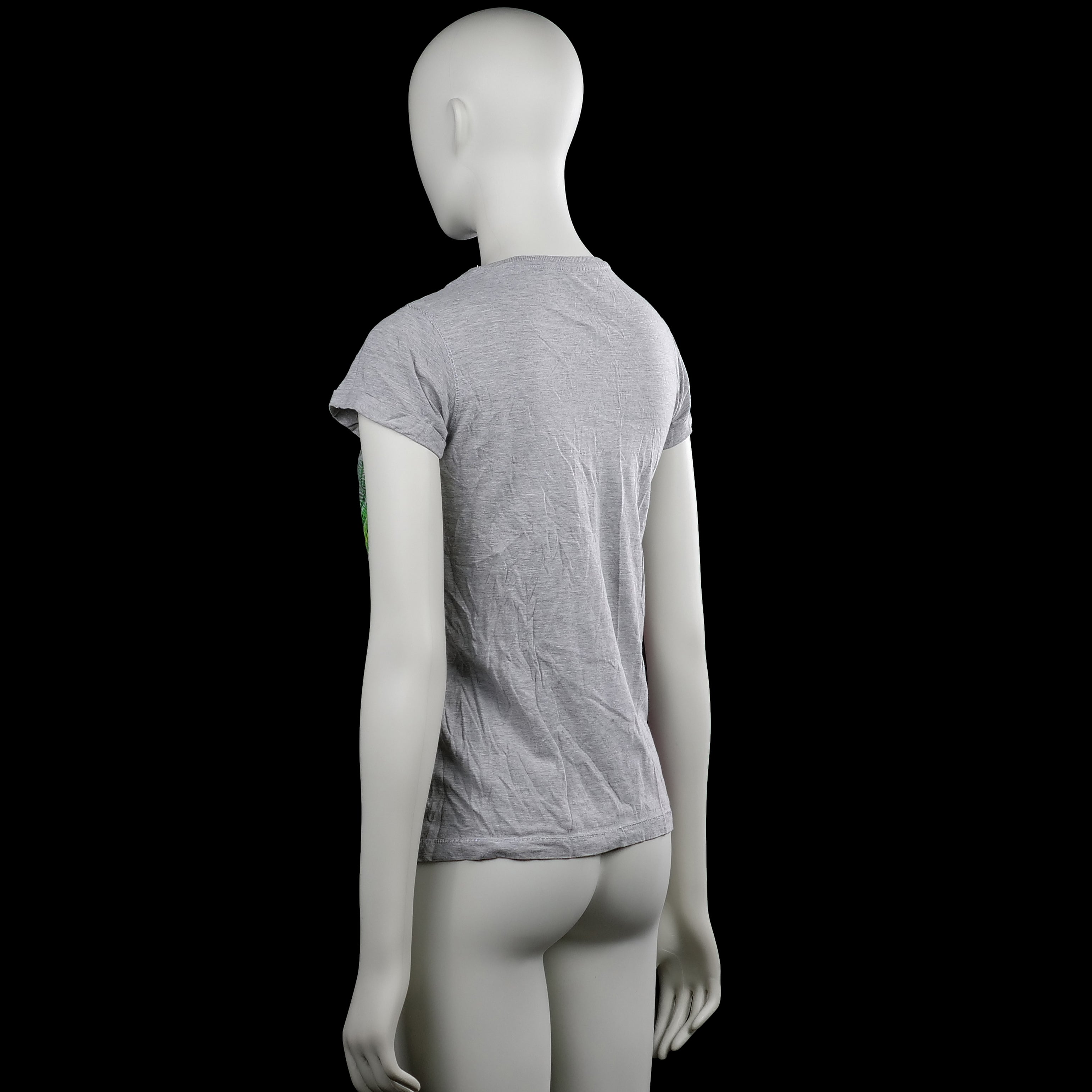 T-shirt - Light Gray & Forest Green - Size S