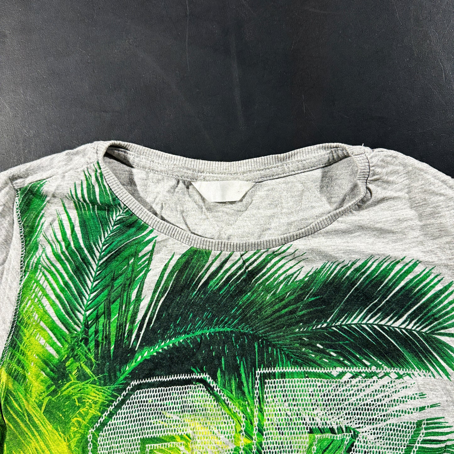 T-shirt - Light Gray & Forest Green - Size S