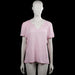 Esprit - T-shirt - Pink - Size XL - Pink solid top with short sleeves and a V-neck featuring a small notch at the center front. Straight hem with side slits.
