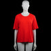 Lindex - T-shirt - Red - Size L - Red solid top with a round neckline and short sleeves with plain cuffs. Straight hem with no visible closures.