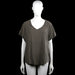 Old navy - T-shirt - Charcoal - Size XXL - Charcoal solid top with a V-neckline and short sleeves. Straight hem with plain sleeve cuffs.