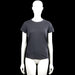 157 - T-shirt - Dark Gray - Size S - Dark gray solid T-shirt with a round neckline and short sleeves. Straight hem and plain sleeve cuffs.