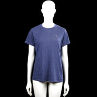 T-shirt - Navy - Size S - Navy solid T-shirt with a round neck and short sleeves. Features plain cuffs, a straight hem, and a small chest graphic.