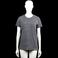 Smog - T-shirt - Charcoal - Size XS - Charcoal heathered short-sleeve top with a round neckline and plain cuffs. Straight hem with no visible closures.