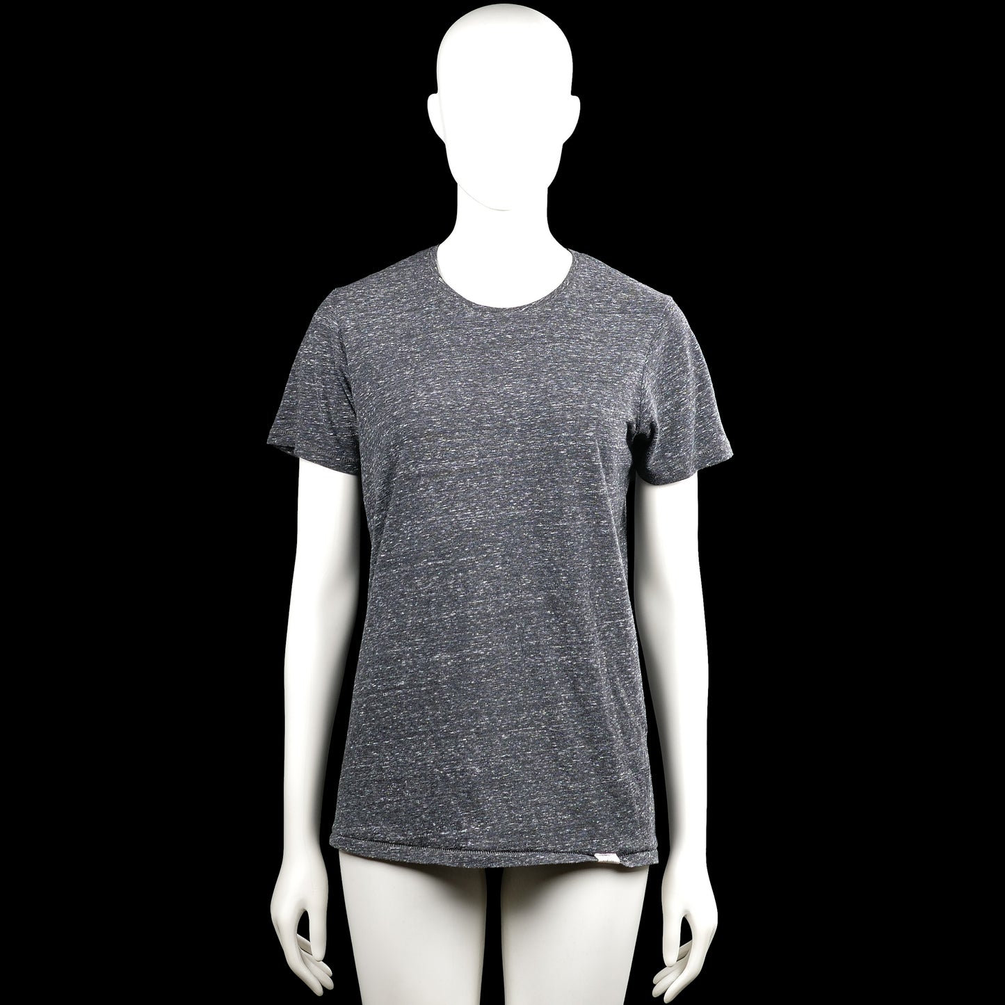 Smog - T-shirt - Charcoal - Size XS - Charcoal heathered short-sleeve top with a round neckline and plain cuffs. Straight hem with no visible closures.