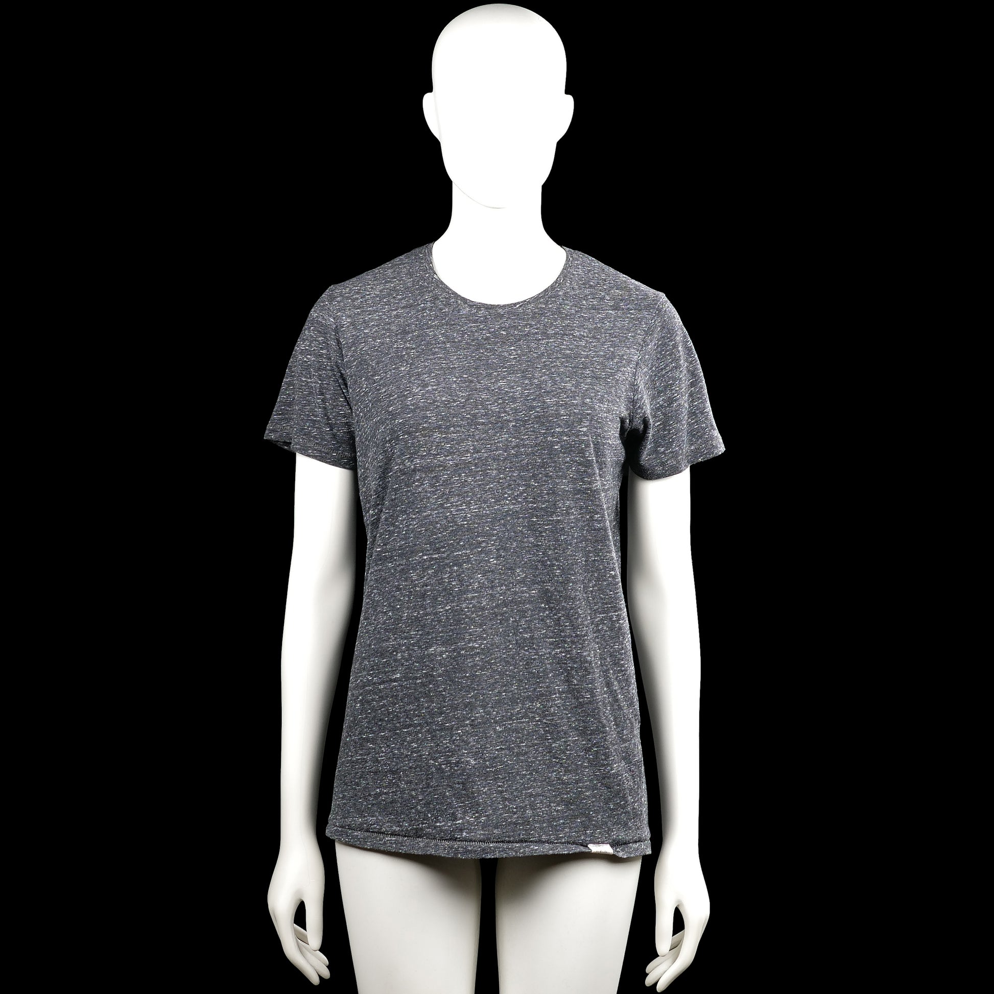 Smog - T-shirt - Charcoal - Size XS - Charcoal heathered short-sleeve top with a round neckline and plain cuffs. Straight hem with no visible closures.