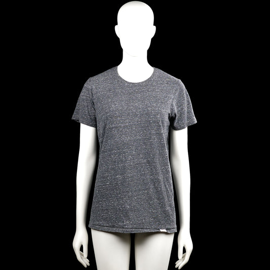 Smog - T-shirt - Charcoal - Size XS - Charcoal heathered short-sleeve top with a round neckline and plain cuffs. Straight hem with no visible closures.
