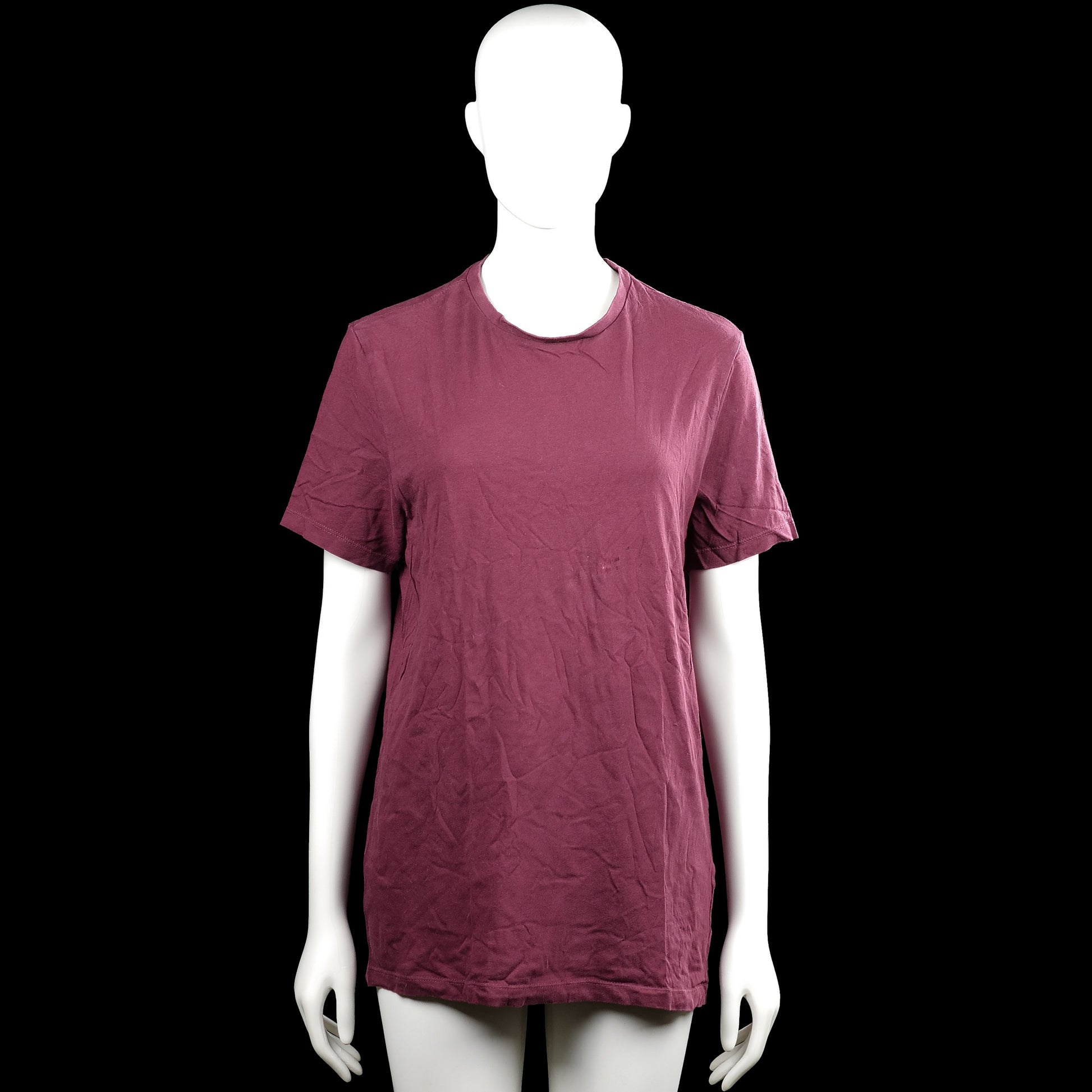 Asos - T-shirt - Burgundy - Size M - Burgundy solid top with a round neckline and short sleeves. Straight hem and plain cuffs.