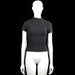 Only - T-shirt - Black - Size XS - Black solid ribbed top with a high neckline and short sleeves. Features slightly ruffled edges at the neck, sleeve cuffs, and straight hem.