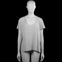 H&M - T-shirt - Light Gray - Size XL - Light gray solid top with a scoop neckline and short sleeves. Features plain cuffs and a straight hem.