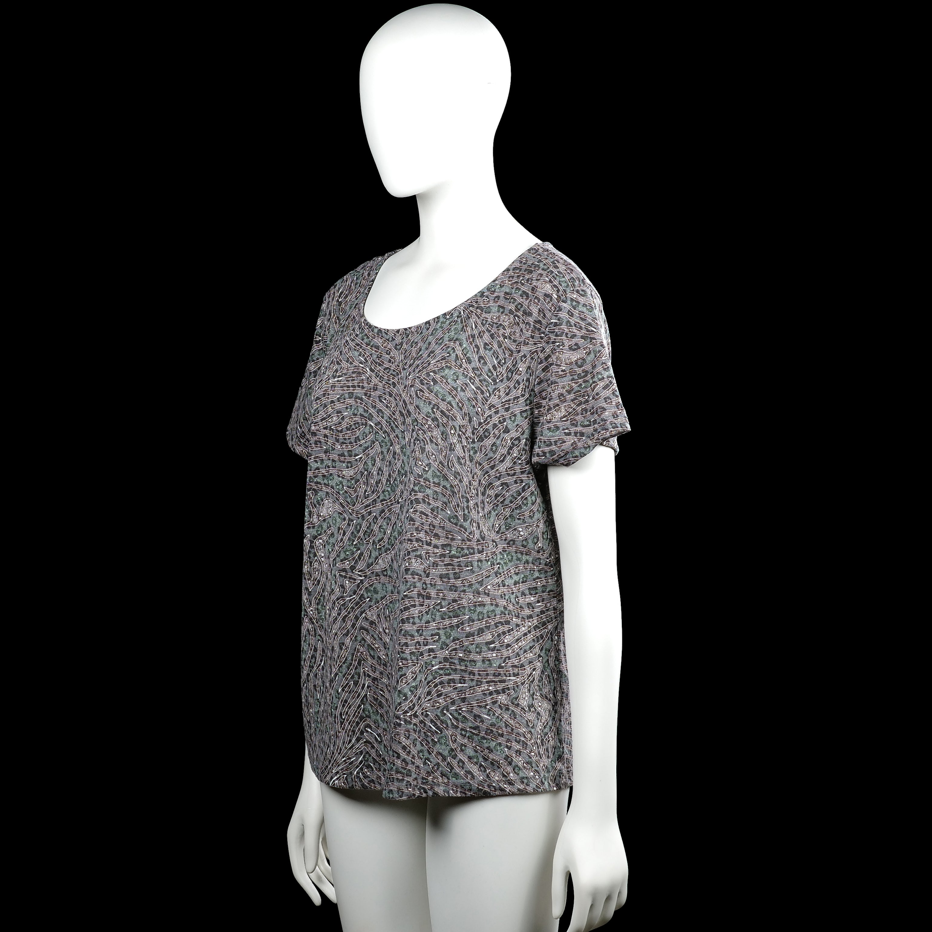 T-shirt - Gray & Forest Green - Size XL