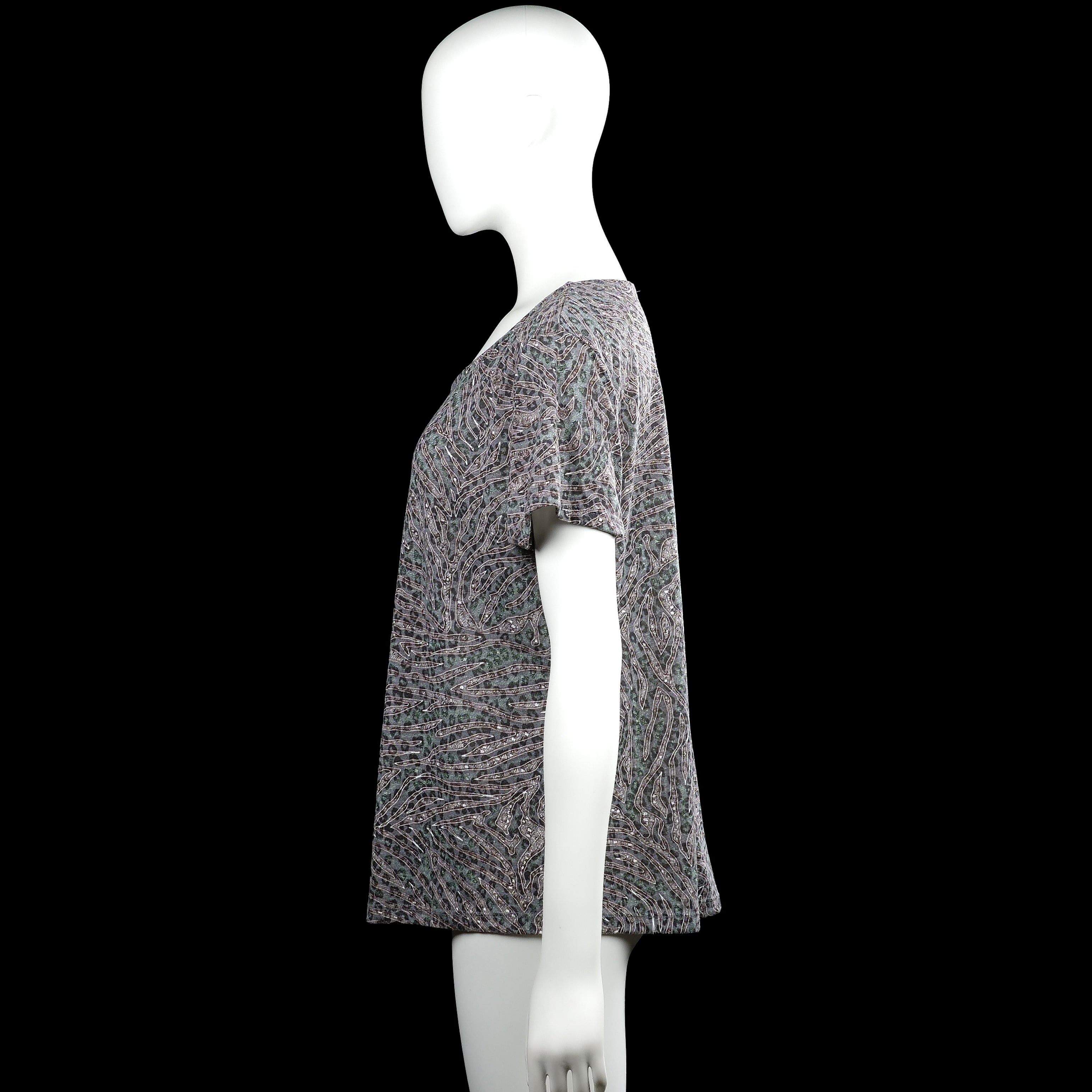 T-shirt - Gray & Forest Green - Size XL