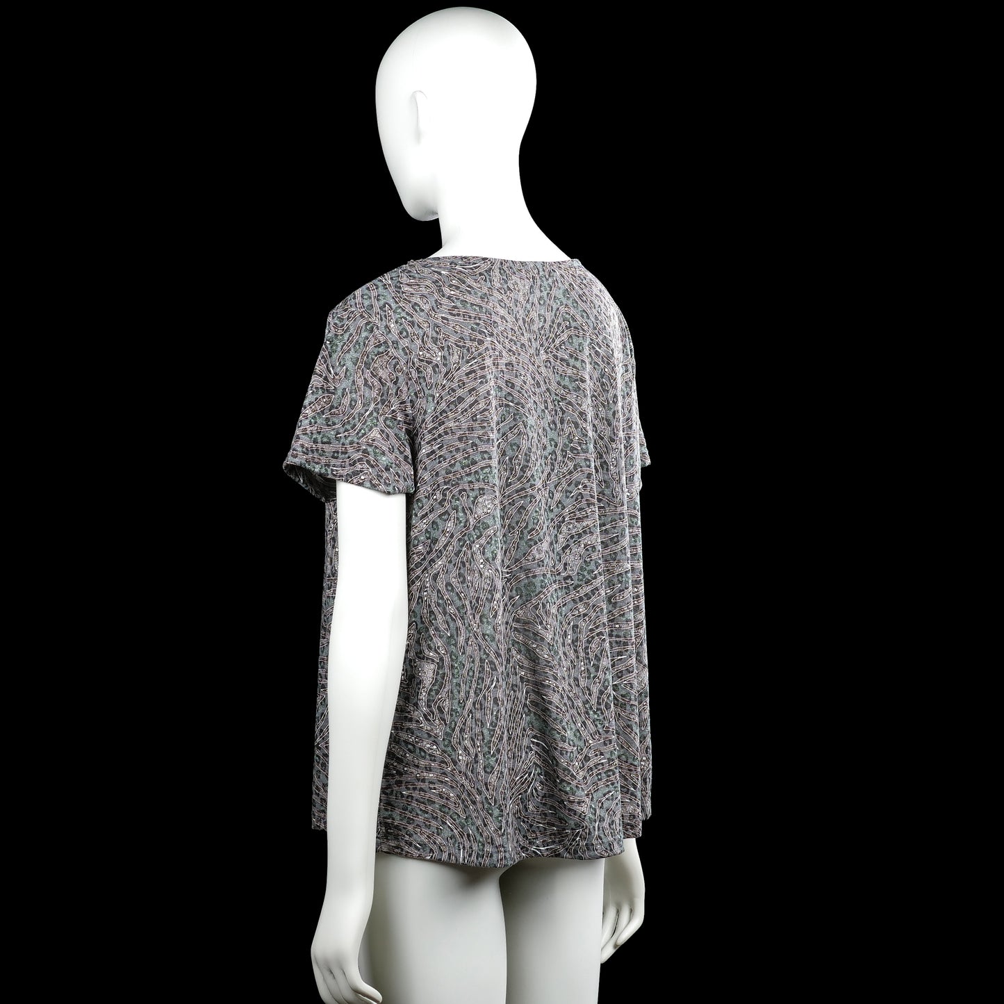 T-shirt - Gray & Forest Green - Size XL