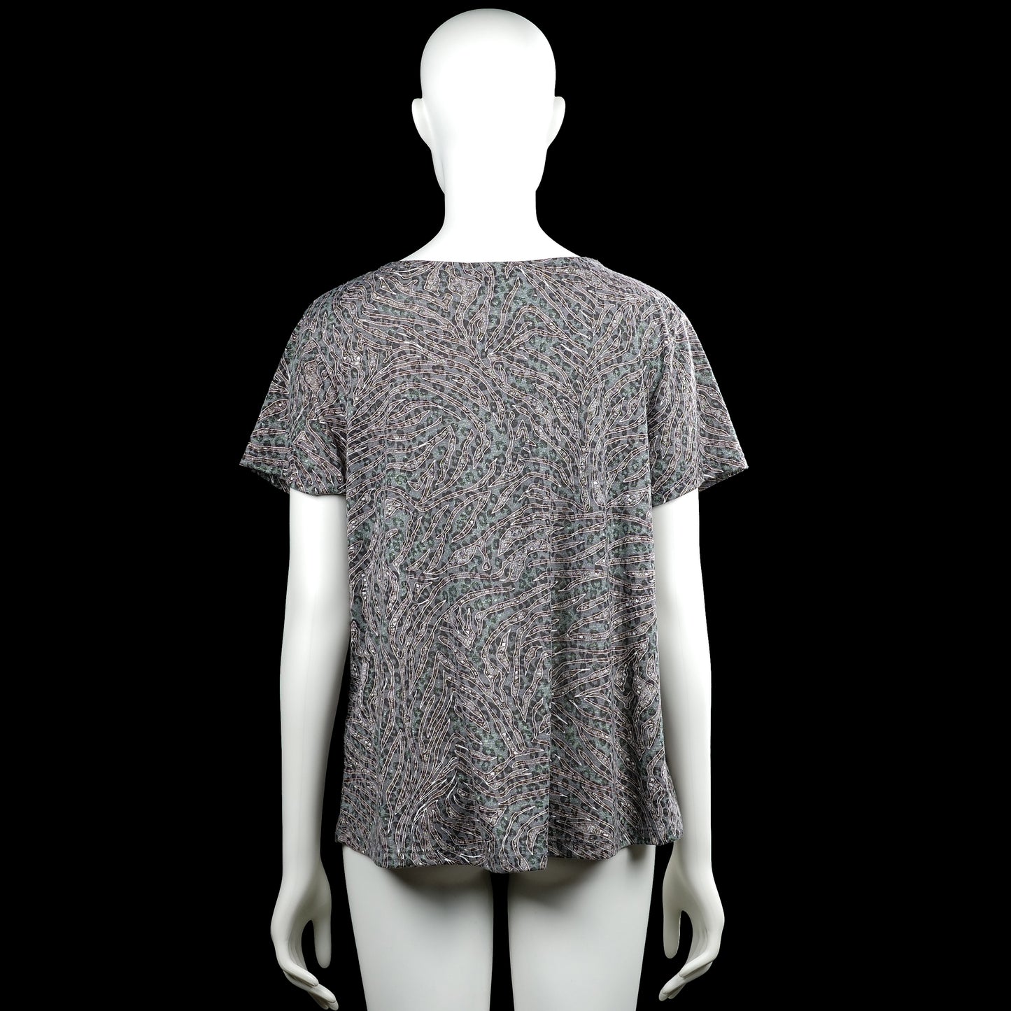 T-shirt - Gray & Forest Green - Size XL