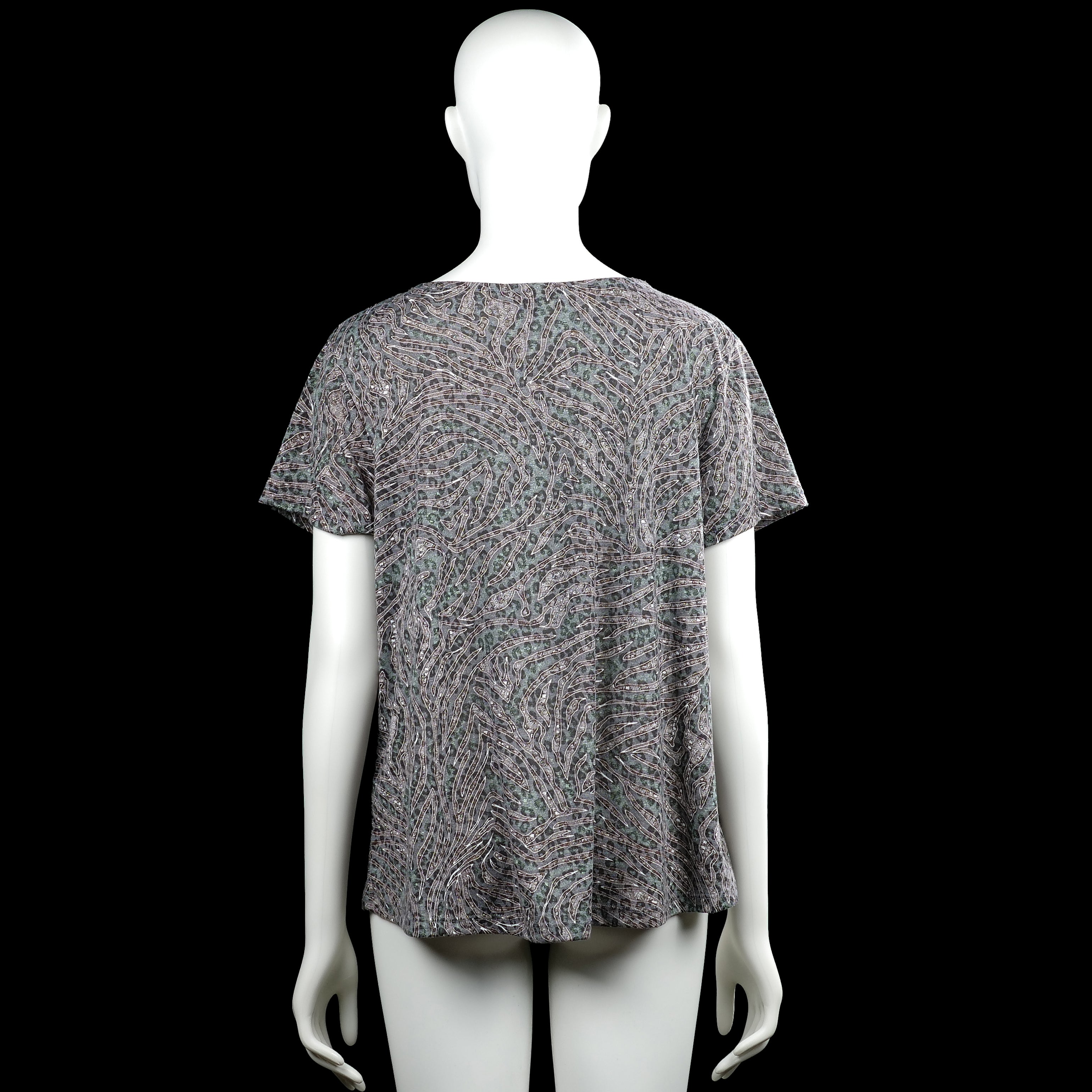 T-shirt - Gray & Forest Green - Size XL