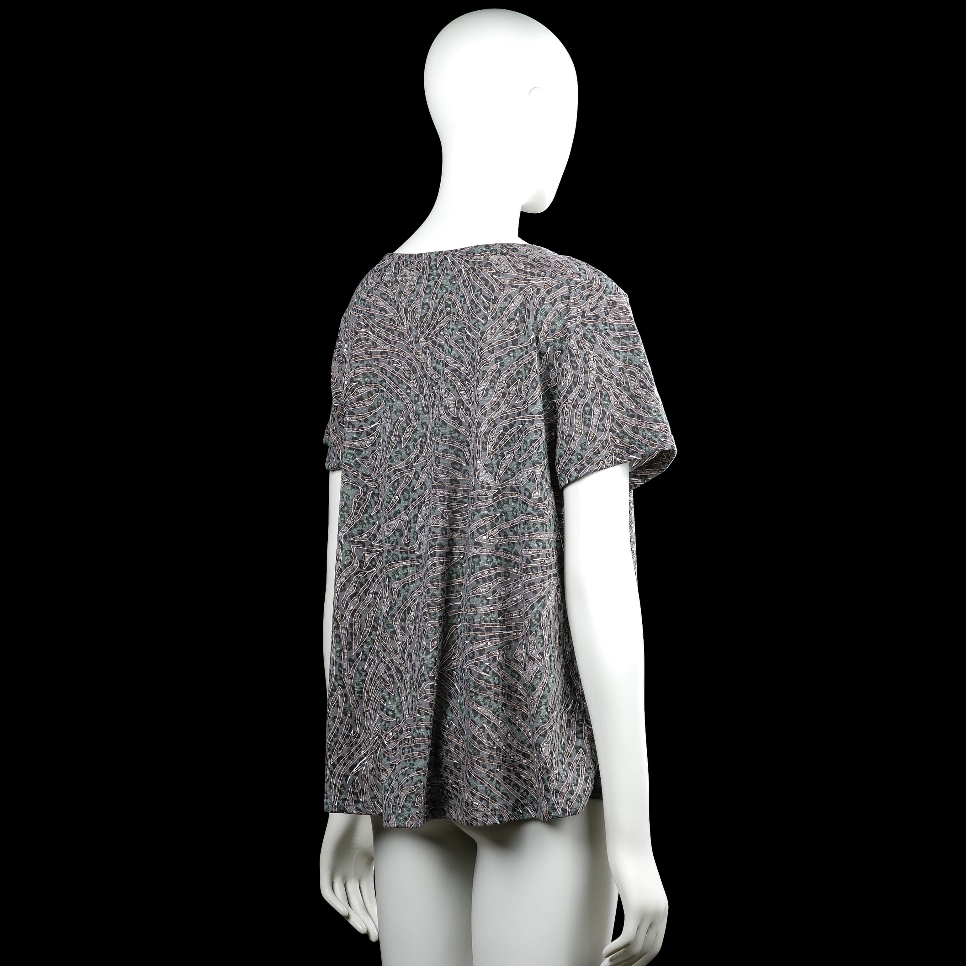 T-shirt - Gray & Forest Green - Size XL