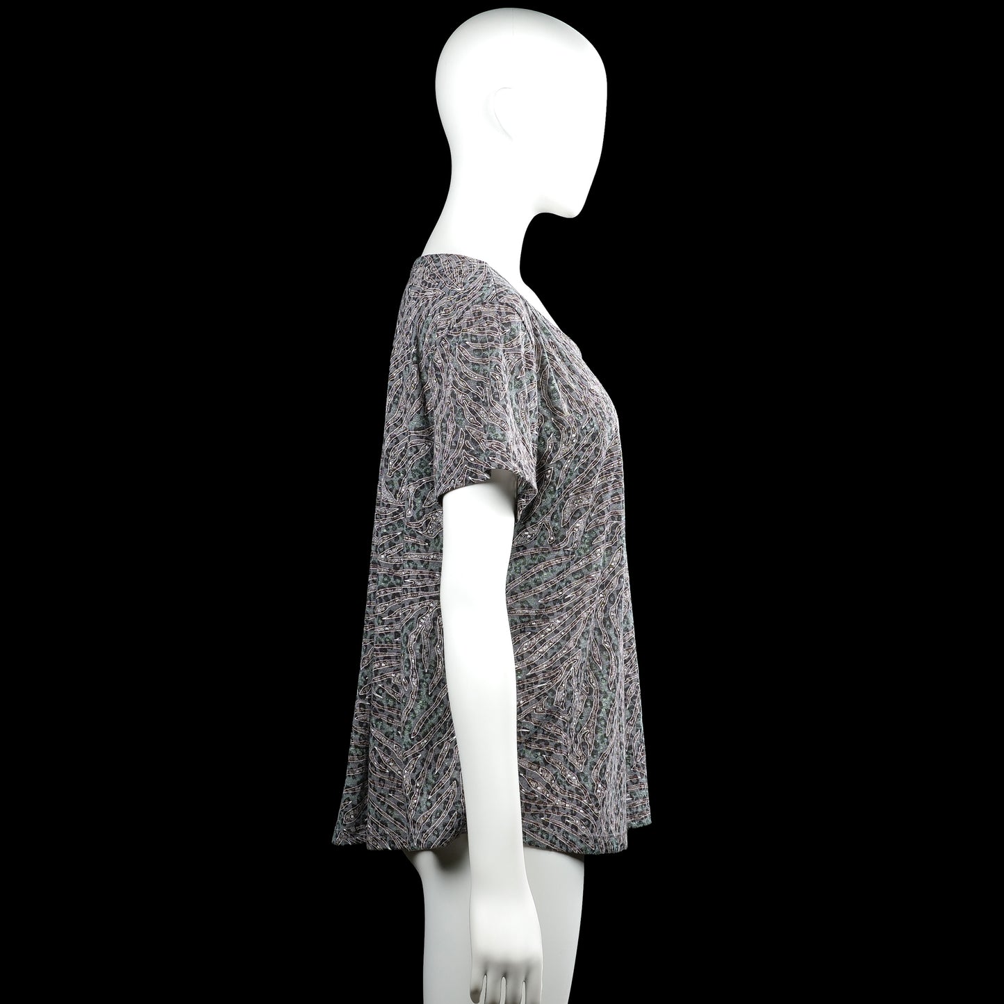 T-shirt - Gray & Forest Green - Size XL