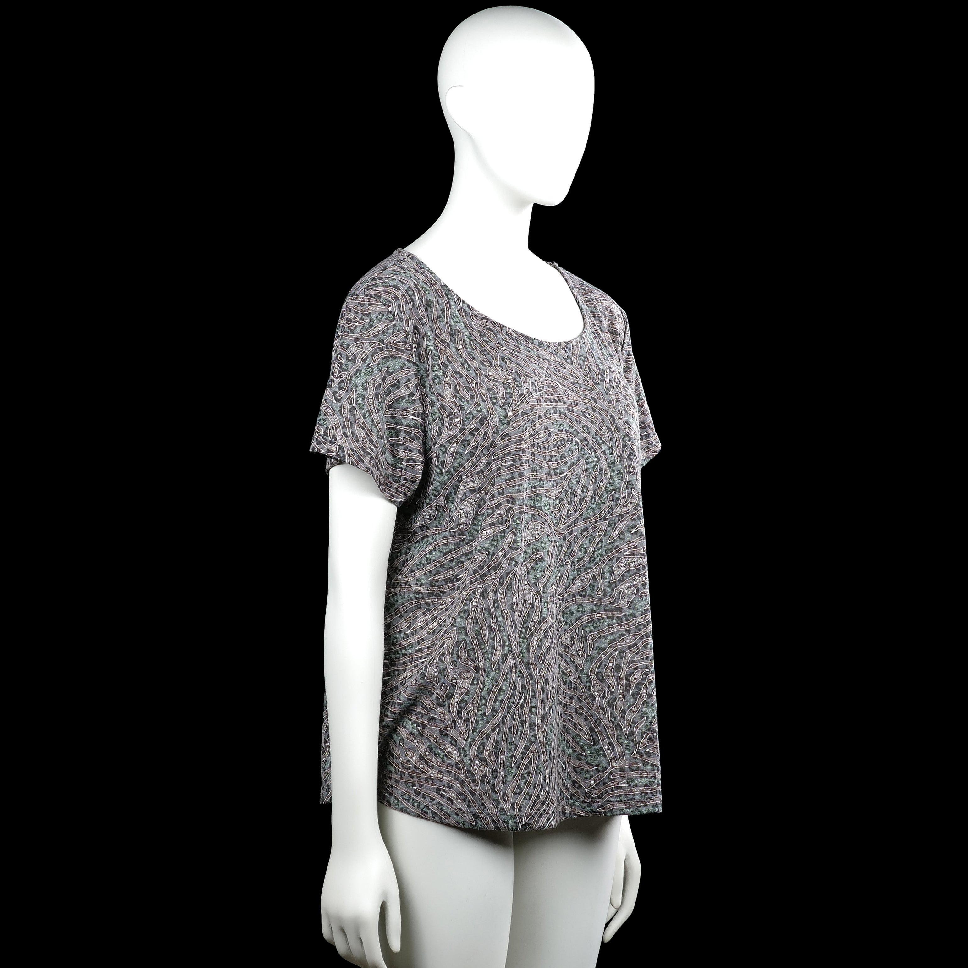 T-shirt - Gray & Forest Green - Size XL