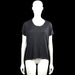 Mbvm - T-shirt - Charcoal - Size S - Charcoal solid top with a scoop neckline and short sleeves. Straight hem with no visible closures.