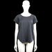 Soc - T-shirt - Charcoal - Size M - Charcoal solid top with a round neck and short sleeves. Curved hem with plain sleeve cuffs and a small logo at the upper back.