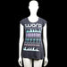 Warp - T-shirt - Charcoal & Purple - Size 158, 164 - Charcoal short-sleeve top with a round neckline and straight hem. Front has a large graphic print in purple and other colors.