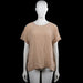 Wera - T-shirt - Taupe - Size 44 - Taupe solid top with a round neckline and short sleeves with plain cuffs. Curved hem and a short button placket at the back neckline.