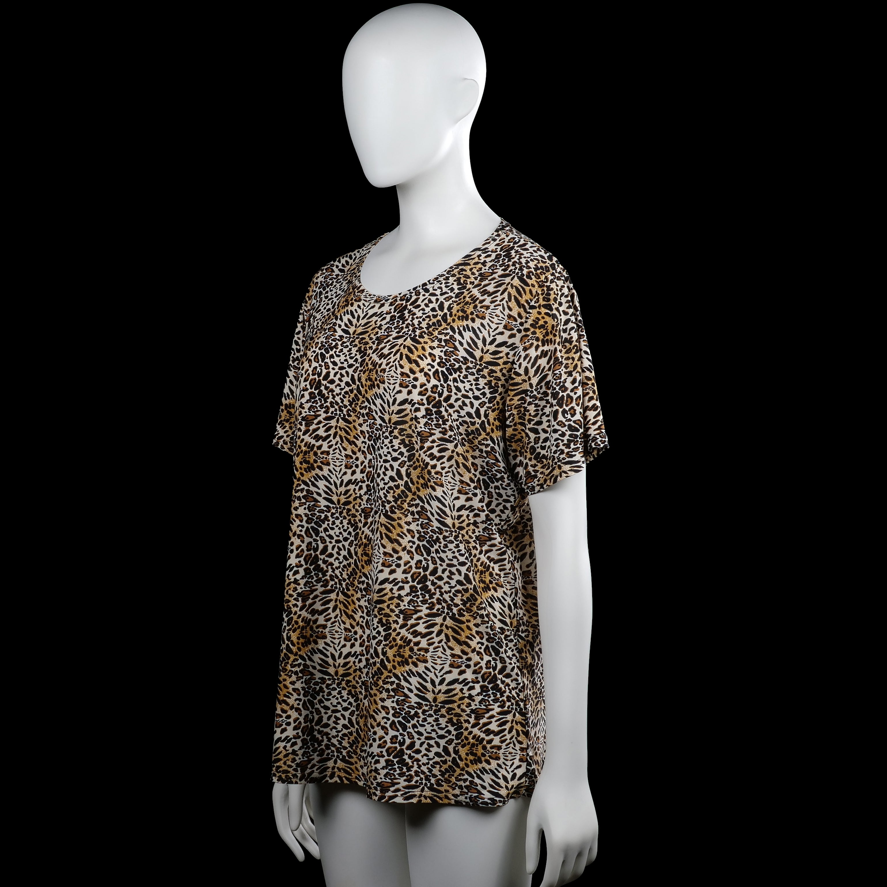 T-shirt - Beige & Brown - Size XL, XXL