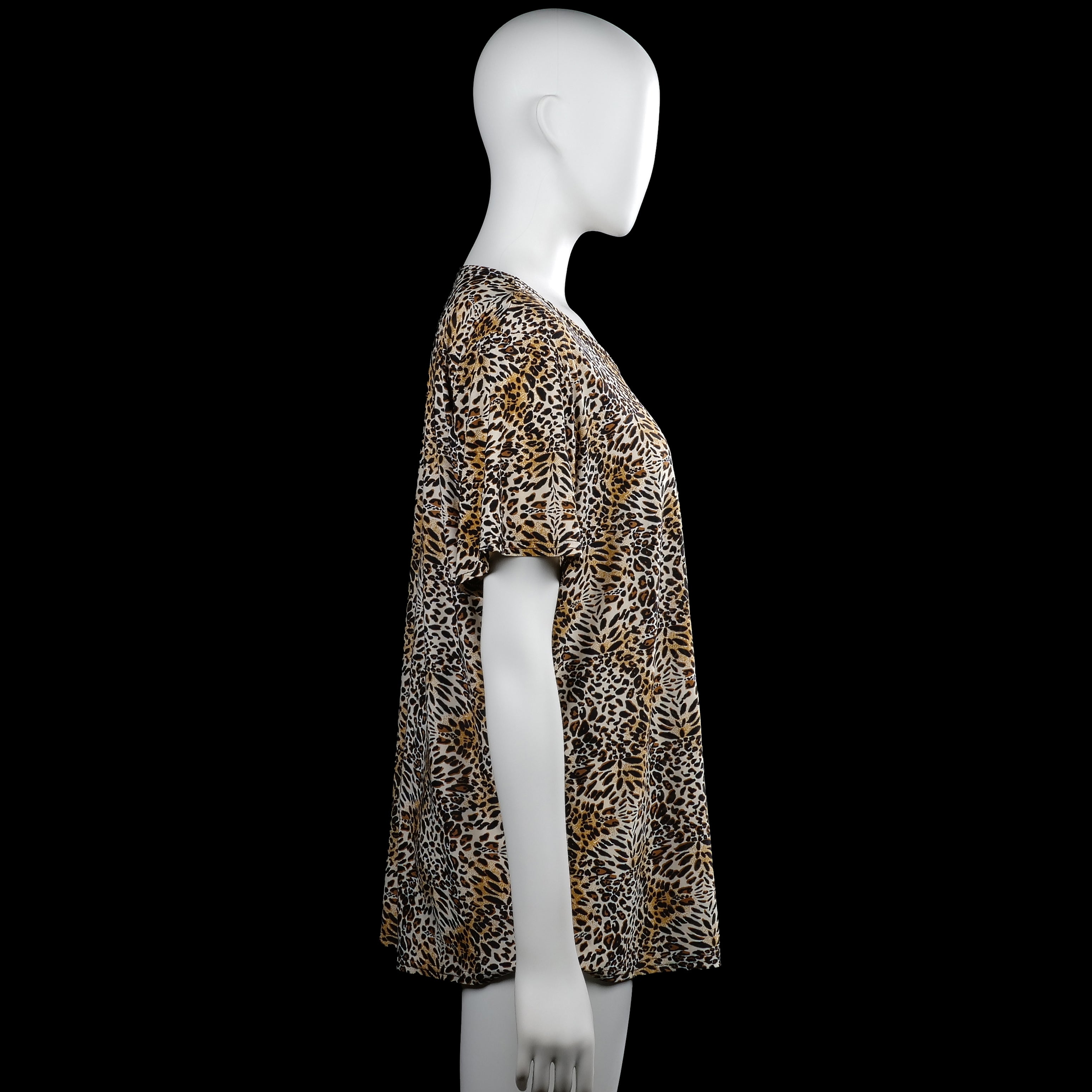 T-shirt - Beige & Brown - Size XL, XXL