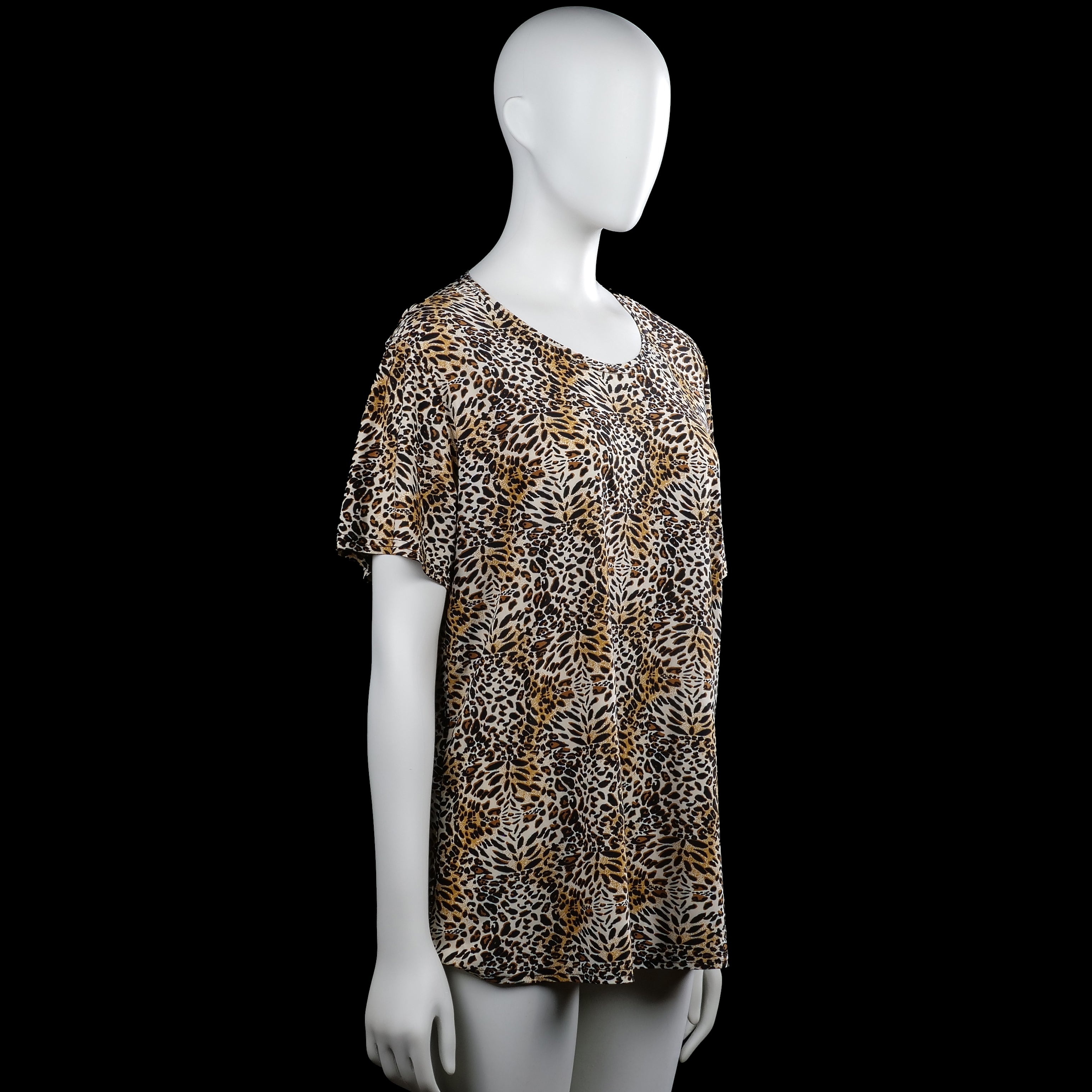 T-shirt - Beige & Brown - Size XL, XXL