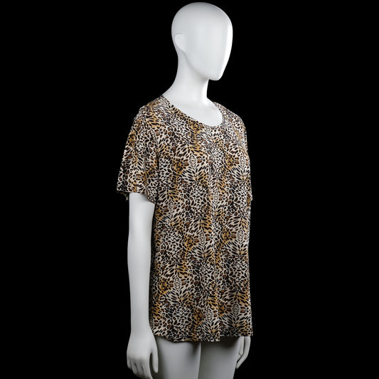 T-shirt - Beige & Brown - Size XL, XXL