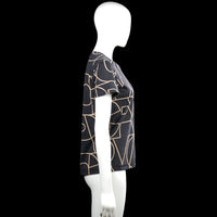 T-shirt - Navy & Beige - Size S