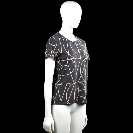 T-shirt - Navy & Beige - Size S