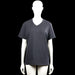 Mywear - T-shirt - Dark Gray - Size M - Dark gray solid T-shirt with a V-neckline and short sleeves. Straight hem with no visible closures or pockets.